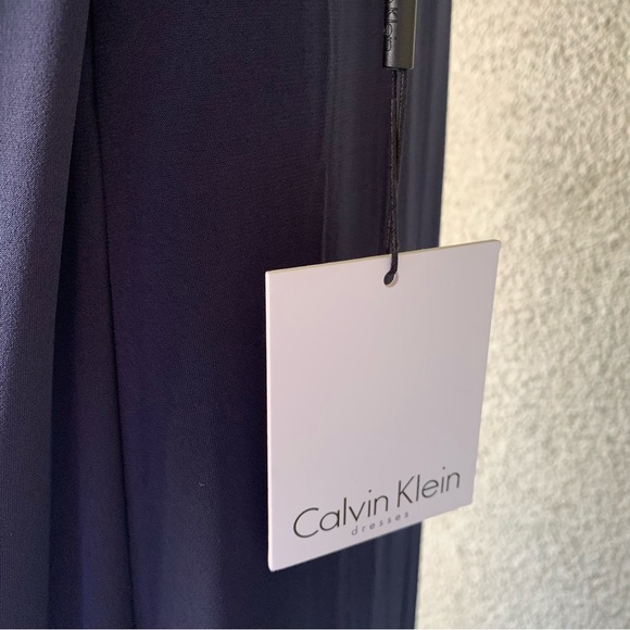 Calvin Klein Navy Jersey Maxi-Dress NWT size 12 - Picture 9 of 11